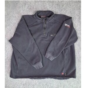 Ariat FR Workwear Pullover Mens 2XL Black Flame Resistant Quarter Zip CAT 2 NFPA